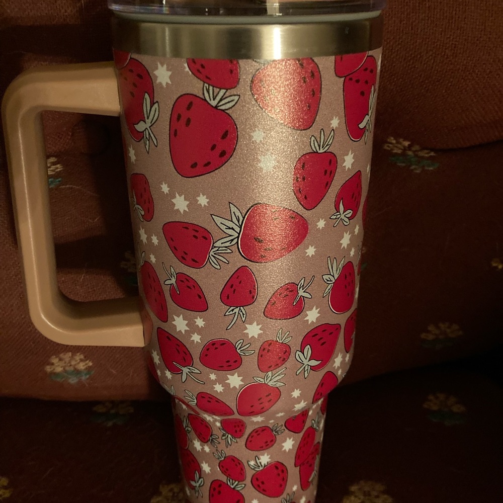 40 ounce tumbler with cat straw cover new